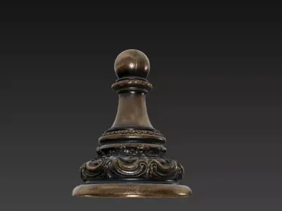 Ornamental Chess Pawn Sculpture - Decorative Classic Pawn 3D print model
