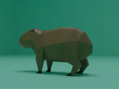 Low poly Capybara 3D model