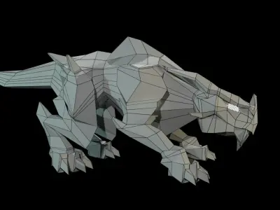 Pit Dragon MEDIUM Low-poly 3D model