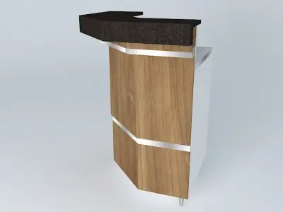 Kit octagonal counter with wooden top Free 3D model