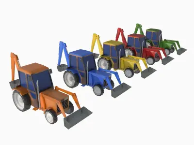 heavy equipment package Low-poly 3D model