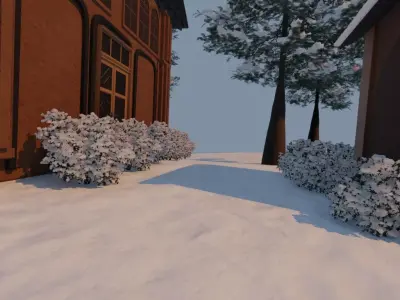 Winter Mountain Village 3D model get