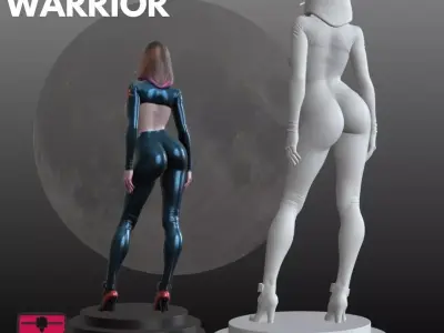 Futuristic Pilot Girl STL SciFi Collector 3D Model 3D print model