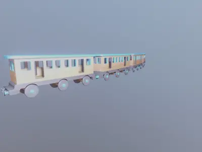 WOODEN LARGE TRAIN CARRIAGE TOYS - RogueFilmProductions Low-poly 3D model