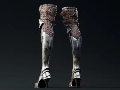  Female Knight  Leg Armor Set LowPoly   Low-poly 3D model