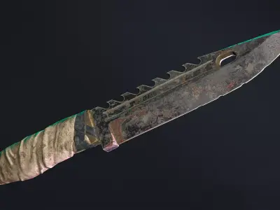 Rusty Combat Knive Low-poly 3D model