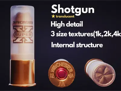 Shotgun ammo Low-poly 3D model buy