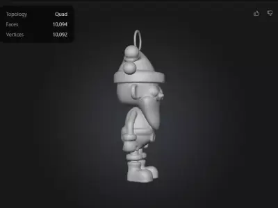 Cute Chibi Flexy Santa Keychain  3D Printable Christmas Santa 3D model