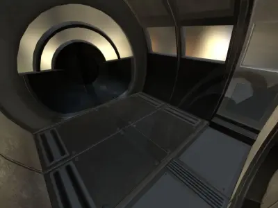 Futuristic Drivers Cap Module Basic Version Low-poly 3D model