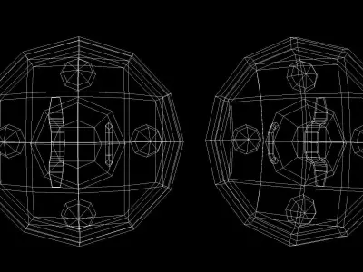 Shield Low-poly 3D model 6