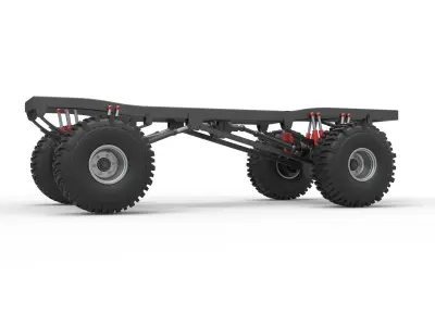 Chassis of Wheel Standing Mega Truck Scale 1 to 25 3D print model