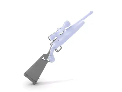 Black Tactical Rifle model pack Low-poly 3D model