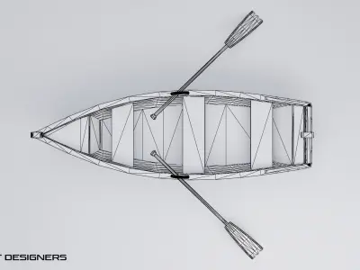Wooden Boat Low Poly PBR 3D Model Low-poly 3D model