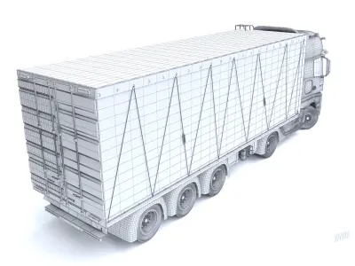 BenzActros mercedes truck with headlights 3D model