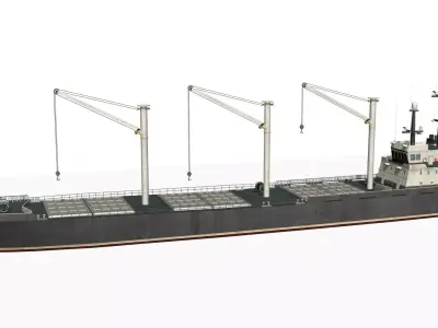 bulk carrier Low-poly 3D model