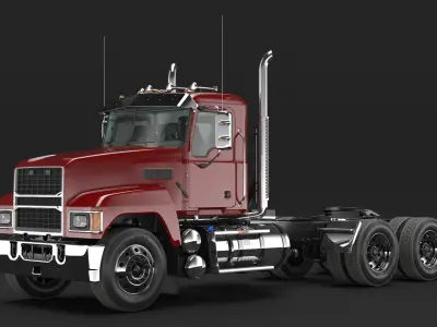 Cab and Chassis Truck 2025 Red 3D model