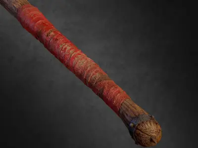 Wooden Bat PBR low-poly game ready Low-poly 3D model