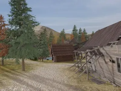 Charming Mountain Village 3D model