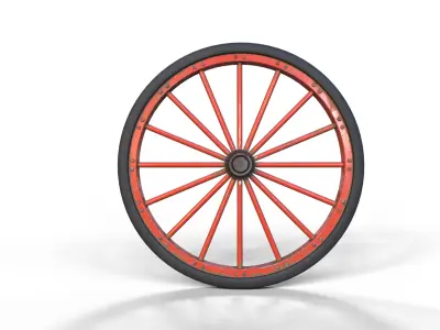 Old Wheel Low-poly 3D model purchase