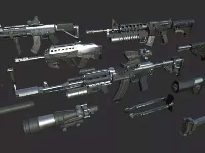 Guns Maker Low-poly 3D model