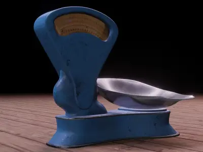 Old vintage scale Low-poly 3D model