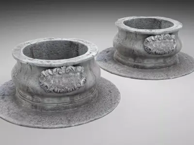 Water well Low-poly 3D model 2