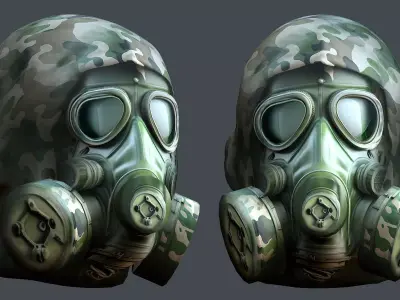 Helmet 3d model military combat Military Low-poly Low-poly 3D model 45