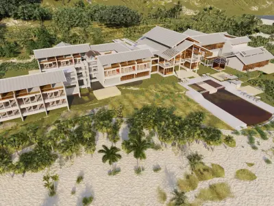 Hotel Beach-Hotel Beach Resort 3D model shop
