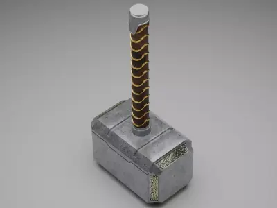 Thor Hammer Low-poly 3D model purchase