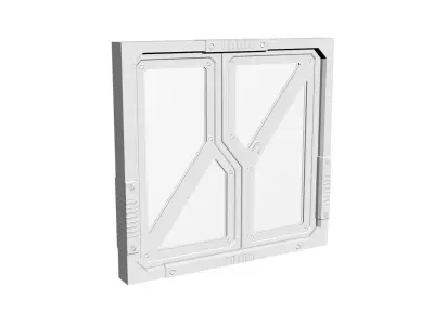sci fi door Free low-poly 3D model get