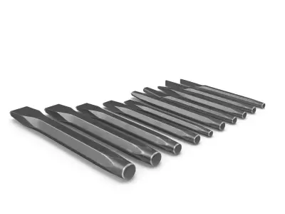 10pc Punches and chisels set PPC100AK Low-poly 3D model