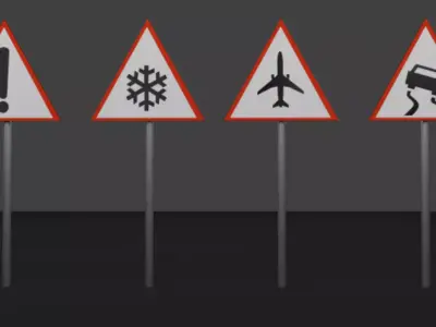 Traffic Sign Low-poly 3D model purchase