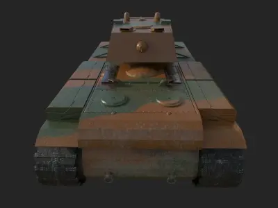 Low Poly Tank KV1 Como 001 Low-poly 3D model
