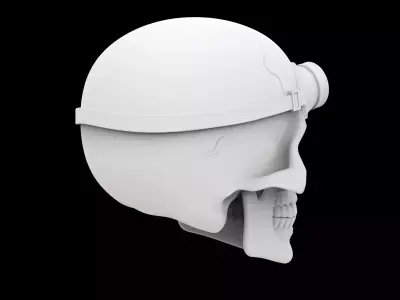 Steampunk Skull With Goggles 3D Print Model 3D print model