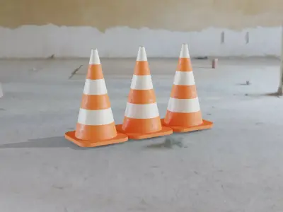 Traffic cones  3D model purchase
