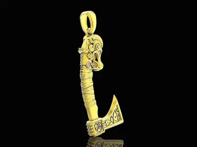 Scandinavian War Axe 2795 3D print model