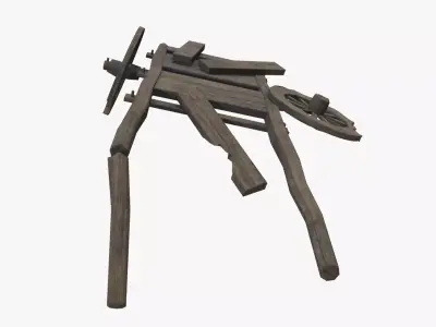 Medieval Carriage V10 Low-poly 3D model