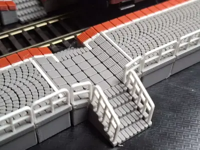 Single Edge Platform Crossings 1-87 FDM color 3D print model