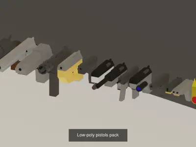 low poly weapons pack 3D Model Collection