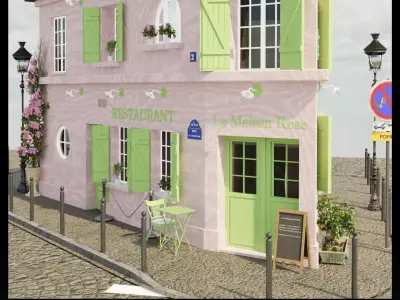 la maison rose restaurant paris 3D model