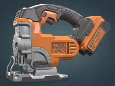 Jigsaw Battery Powered Low-poly 3D model