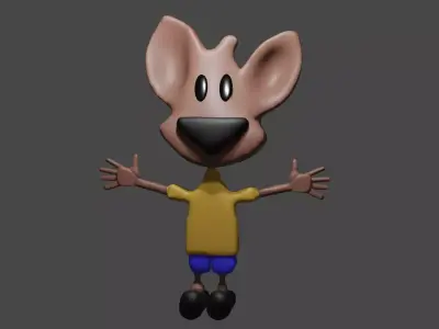 Cartoon Mouse Low-poly 3D model
