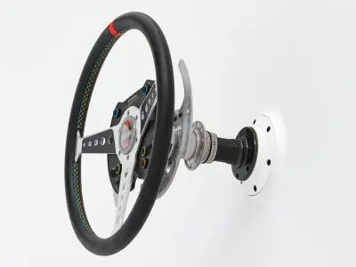 Momo Steering wheel 3D model Textured