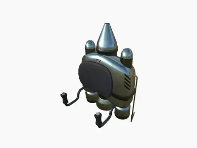 Jetpack D06 Chrome - SciFi Character Design Low-poly 3D model