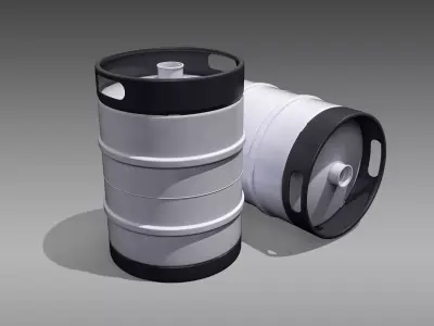 Keg Half Barrel Low-poly 3D model