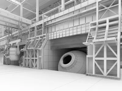 Steel plant furnace 3D model