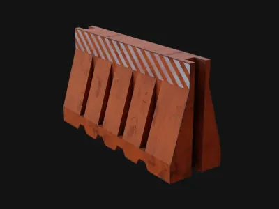 Plastic Barrier Low-poly 3D model purchase
