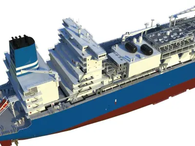 LNG terminal  FSRU 3D model
