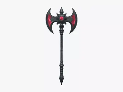 War Axe Low-poly 3D model 4