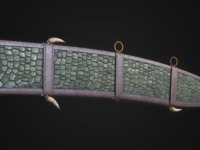 Serpent Falcata Sword Lowpoly Game Ready Model Low-poly 3D model